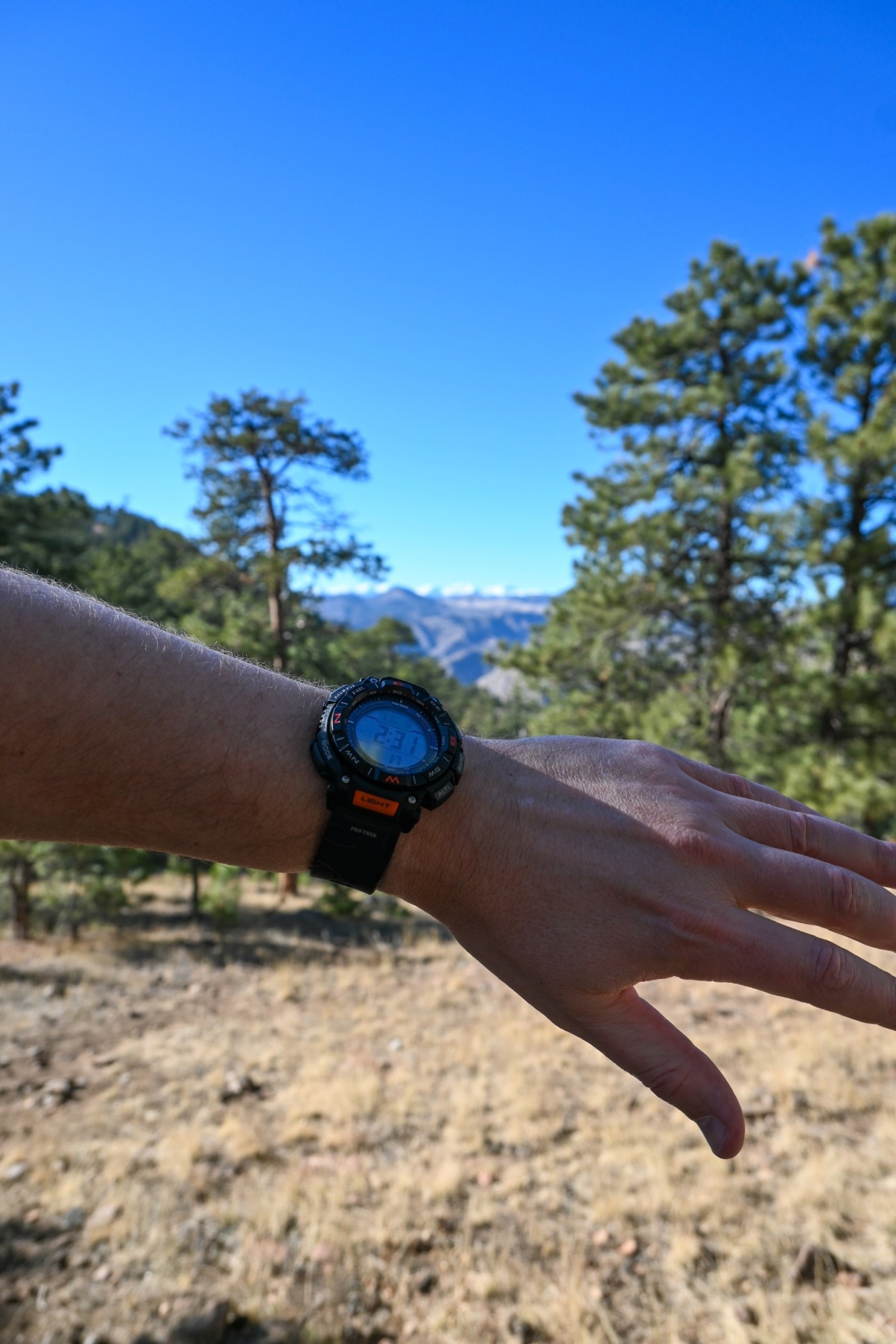 2022 Casio Pro Trek PRG-340 wristshot at Lookout Mountain facing West