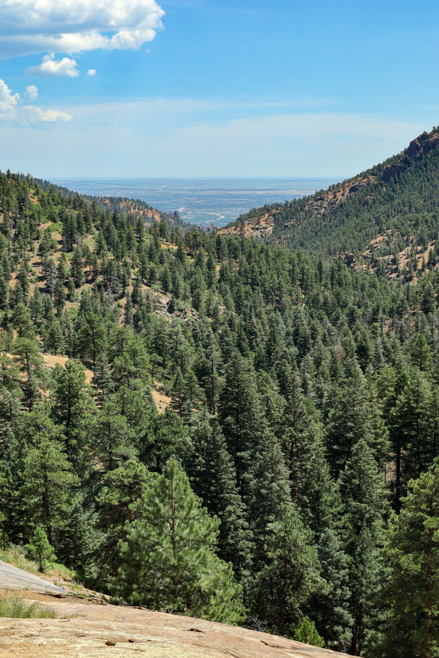 Mountain Pass View from Silver Cascade Waterfall rock face