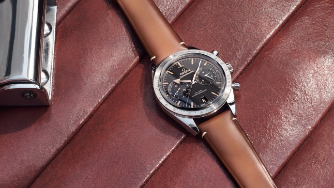 2023 Omega Speedmaster 1957 black dial leather strap