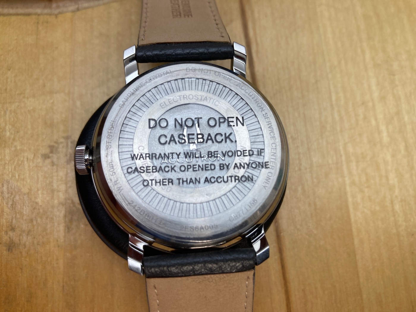 Accutron Spaceview 2020 caseback warning