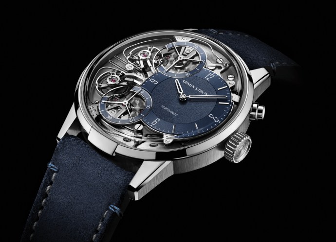 Armin Strom Mirrored Force Resonance Manufacture Edition Blue three quarter