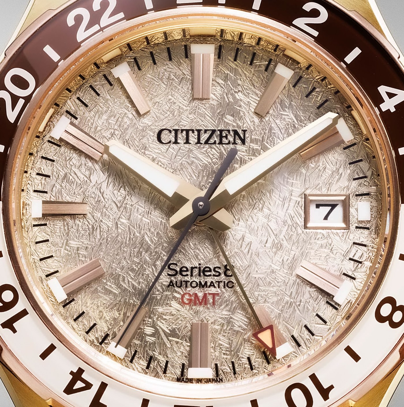 Citizen Series 8 GMT dial closeup Ref. NB6032-53P