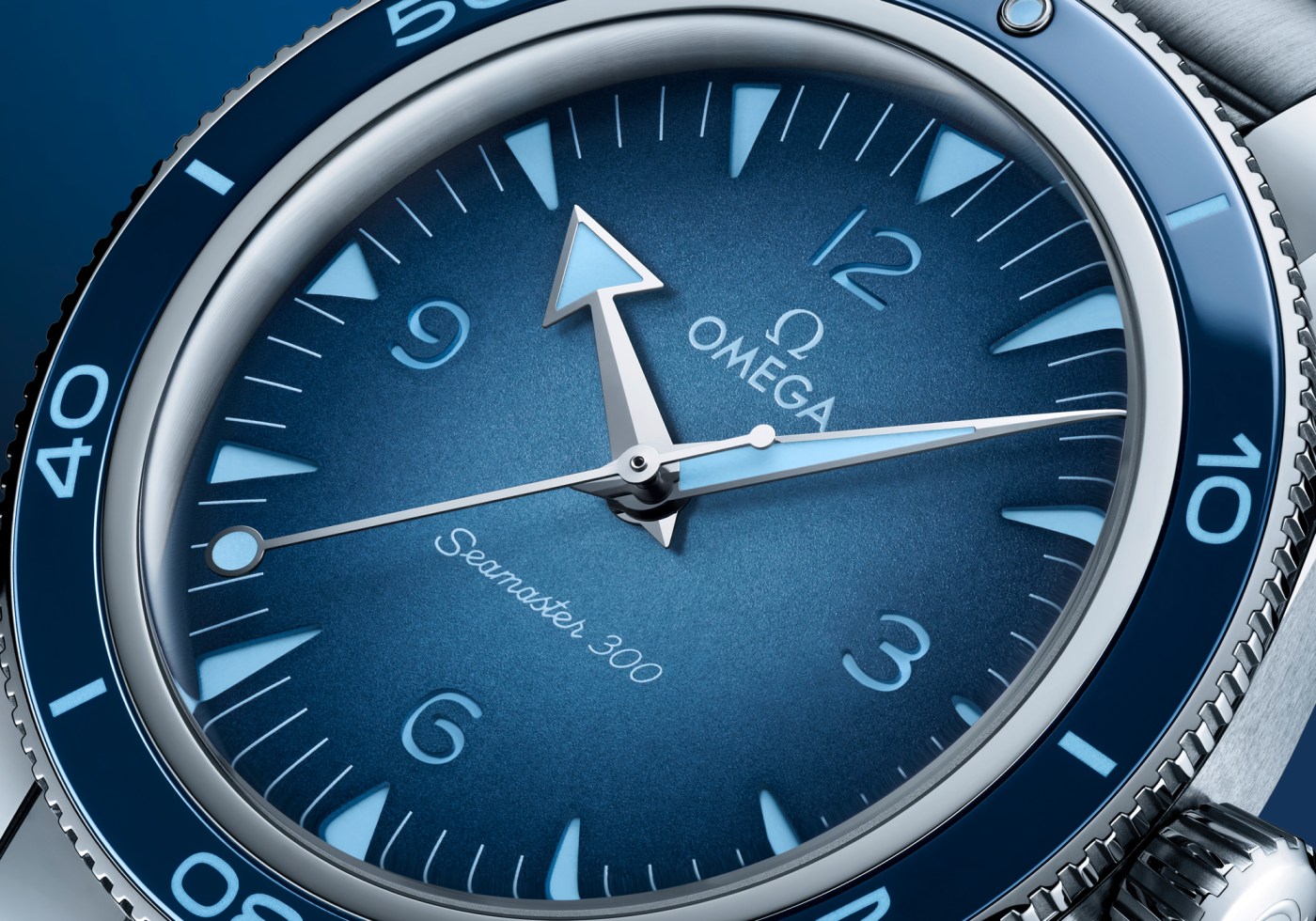 Omega Seamaster 300 75th Anniversary Edition dial close-up